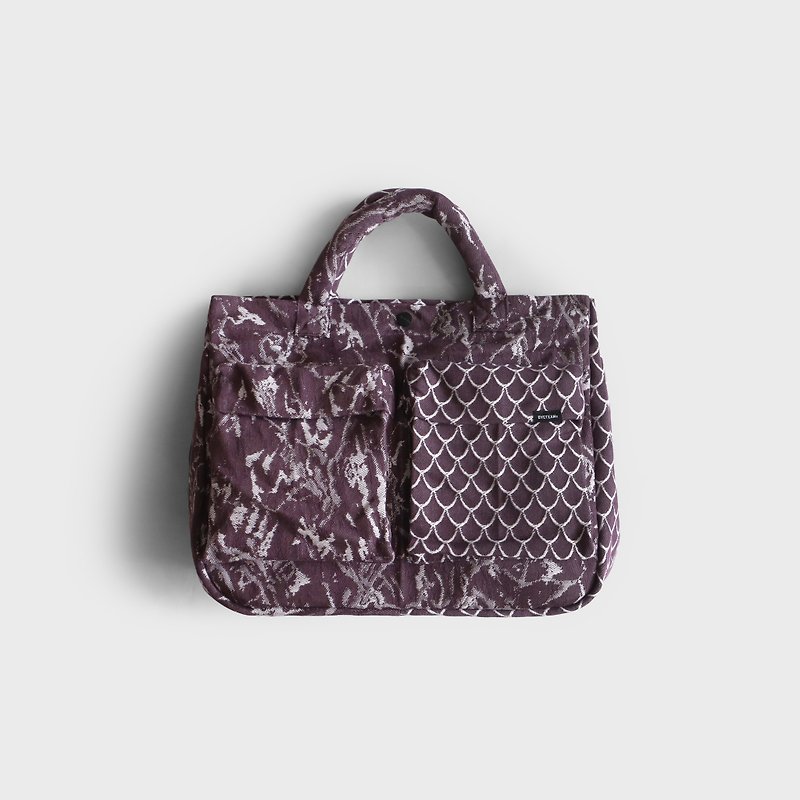 DYCTEAM - Jacquard denim handbag (purple) - กระเป๋าถือ - วัสดุอื่นๆ สีม่วง
