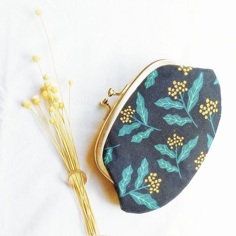 New Secrets Huangguokou Gold Change Clutch Bag Gift Travel - Clutch Bags - Cotton & Hemp Green
