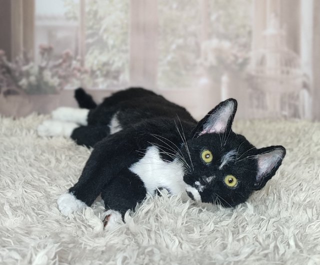 Realistic tuxedo store cat stuffed animal