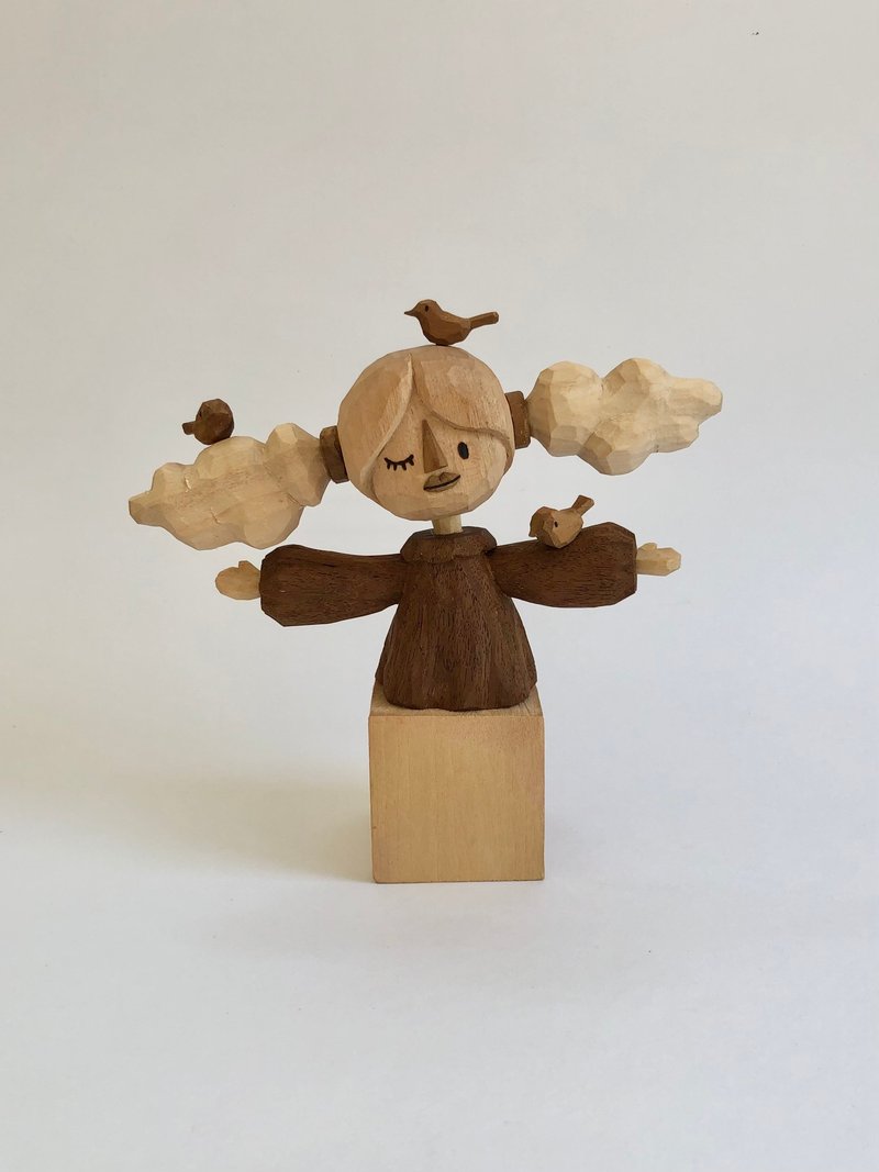 Handmade wooden carving little nesty - 擺飾/家飾品 - 木頭 咖啡色