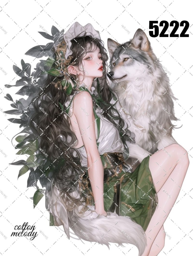 original sticker no.5222 人物ステッカー オリジナルステッカー オリジナル人物ステッカー 装飾ステッカー cotton melody - 貼紙 - 紙 