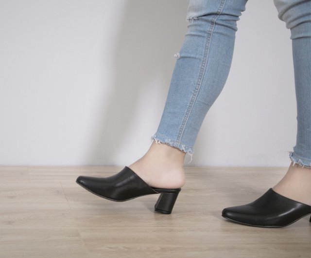 ALM. ブラック ミュール 37 CIELO LEATHER SANDALS （Black） -ALM. official web store