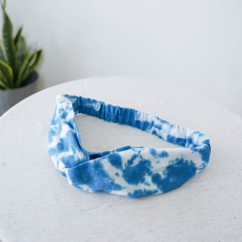 Ocean | Tie-dye handmade Elastic hairband - Hair Accessories - Cotton & Hemp Blue