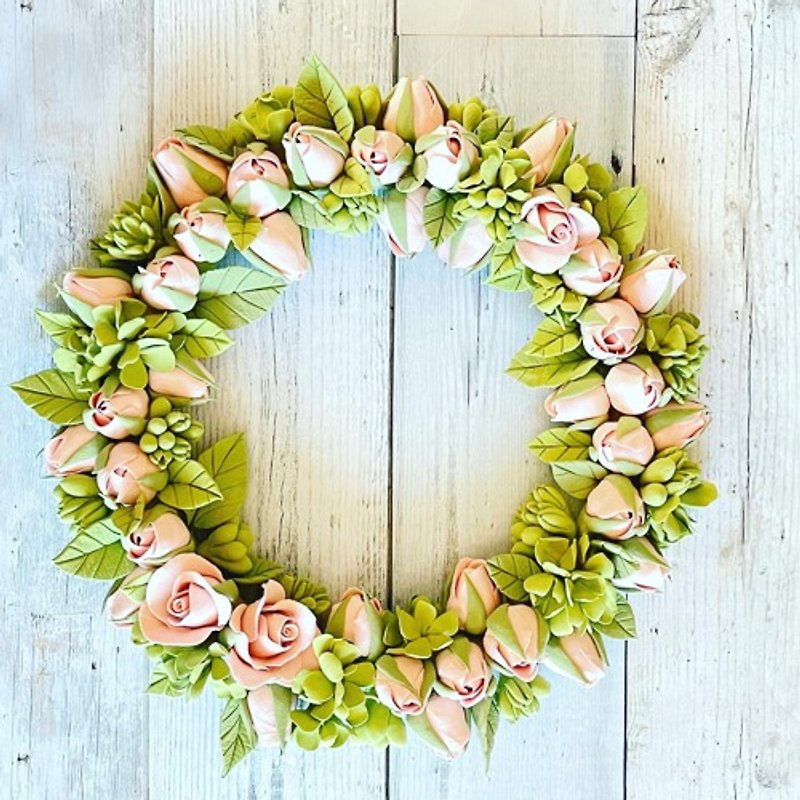 [Clay Art] Eternal flower that ticks the time together ~ Wreath of rose buds