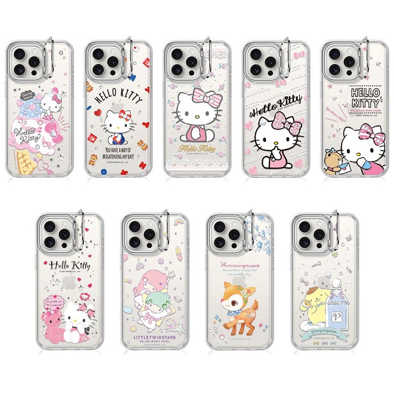三麗鷗 iPhone 16系列軍規防摔隱形立架水晶彩鑽手機殼-多圖可選2 - 手機殼/手機套 - 其他材質 多色