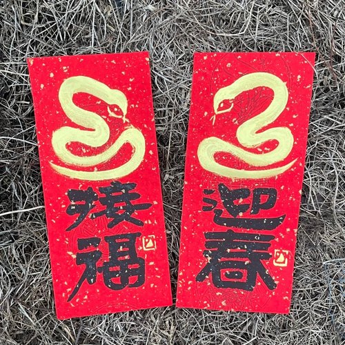 小書齋 【2025蛇年小春聯 手寫春聯】手工高階萱紙