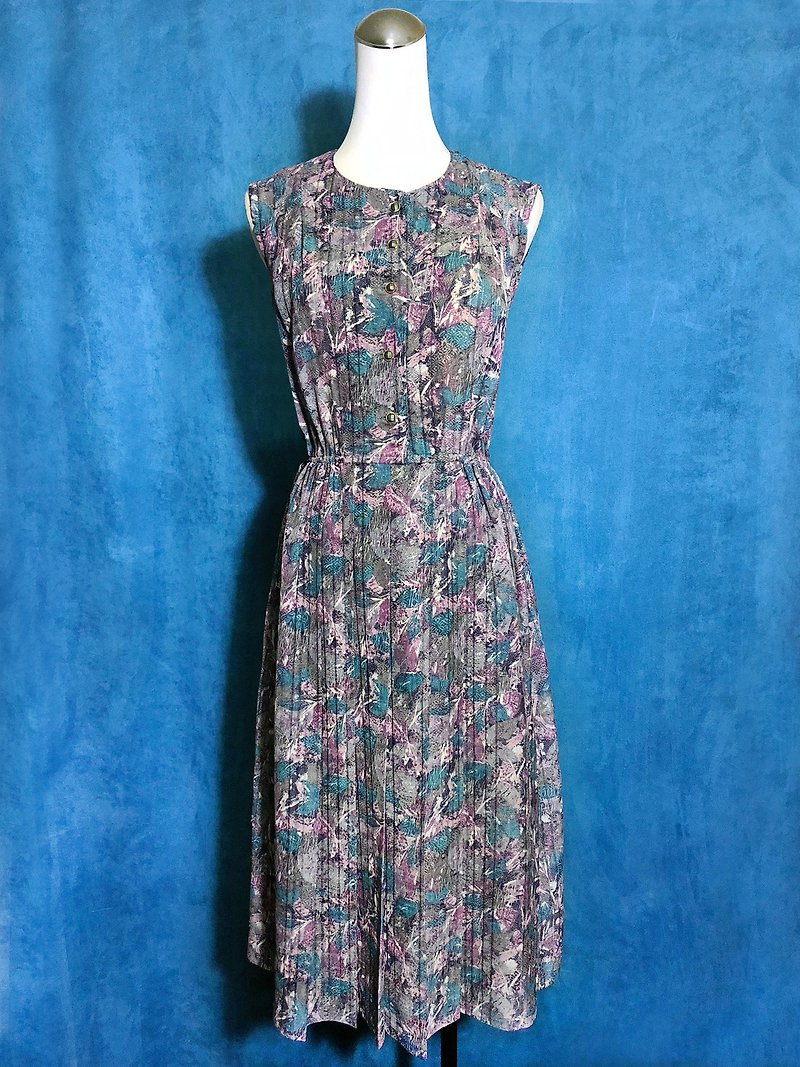 Flower Totem weaved sleeveless vintage dress / bring back VINTAGE - ชุดเดรส - เส้นใยสังเคราะห์ หลากหลายสี
