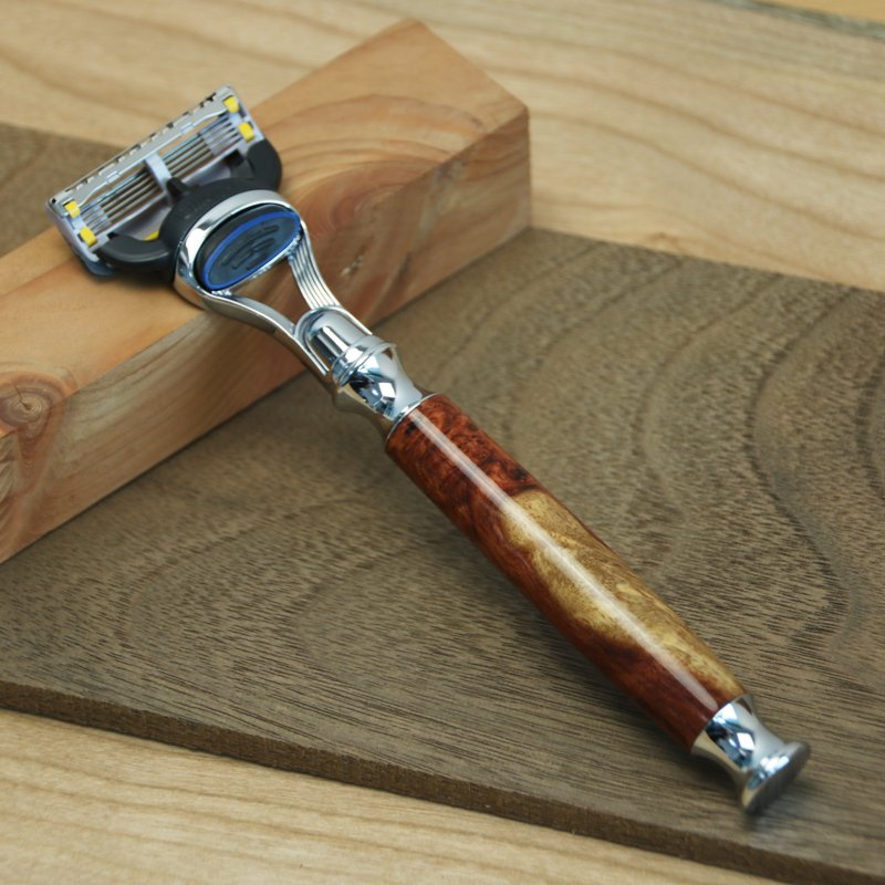 Ready stock - log handle shave/ rosewood tumor - สกินแคร์ผู้ชาย - ไม้ สีแดง