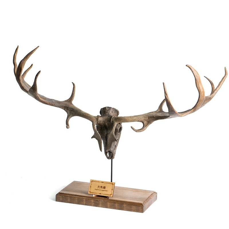 3D printing model of paleontology-(large model) big horned deer (please choose home delivery) - Other - Resin Khaki