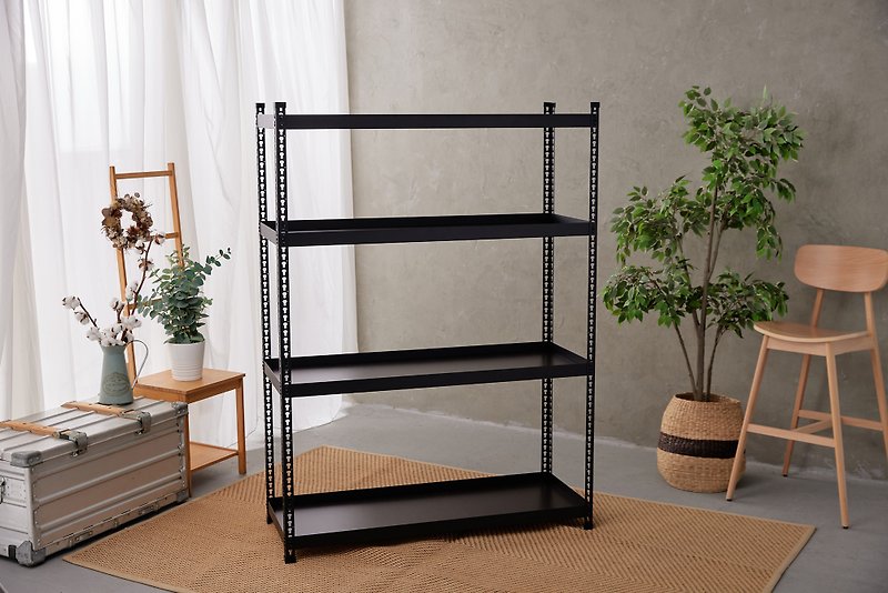 Made in Taiwan/Umi/angle steel/shelf four-layer screw-free angle steel frame 1848 four-layer large storage rack - Other Furniture - Other Materials Black
