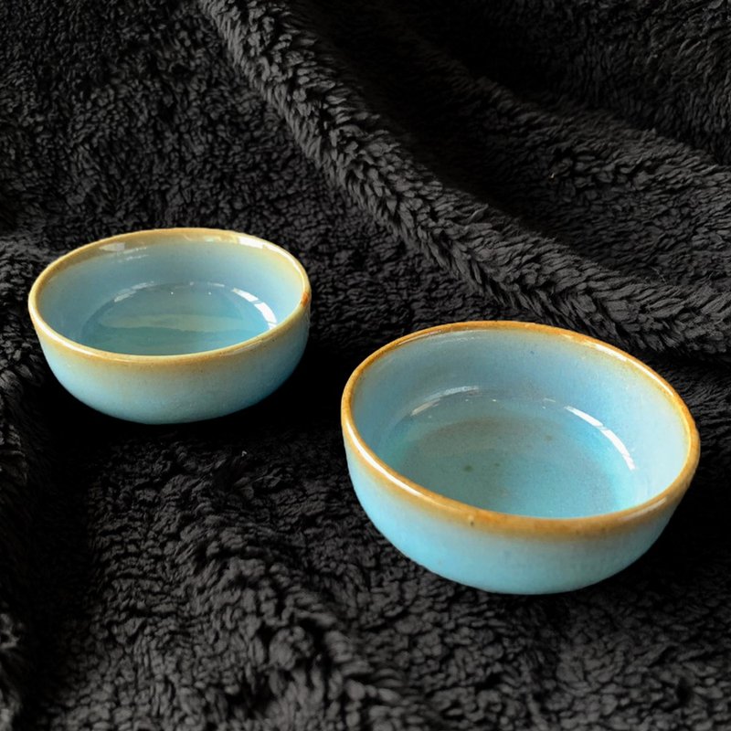 中國 清末民初仿鈞窯茶杯│丹青不渝 鈞窯 低溫素燒 - 茶壺/茶杯/茶具 - 陶 藍色