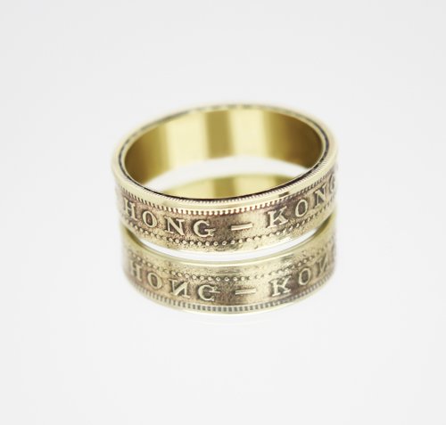 CoinsRingsUkraine Hong Kong Coin Ring 10 cents 1948-1951 hong kong ring coin rings for men
