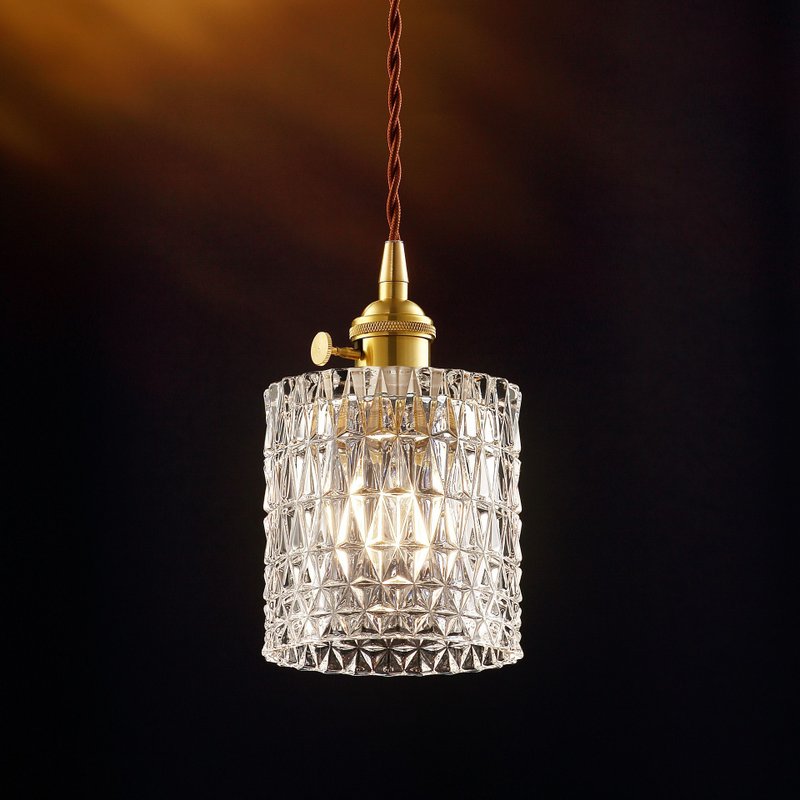 [Dust years old decorations] Nostalgic copper glass chandelier PL-1732 with LED 6W bulb - โคมไฟ - แก้ว สีใส