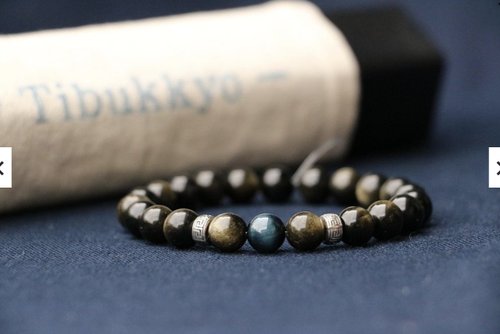 TIBUKKYO德榕藏品 金曜石10mm圓珠 藍虎眼隔珠款 客製化串珠飾品設計 手鍊手環佛珠