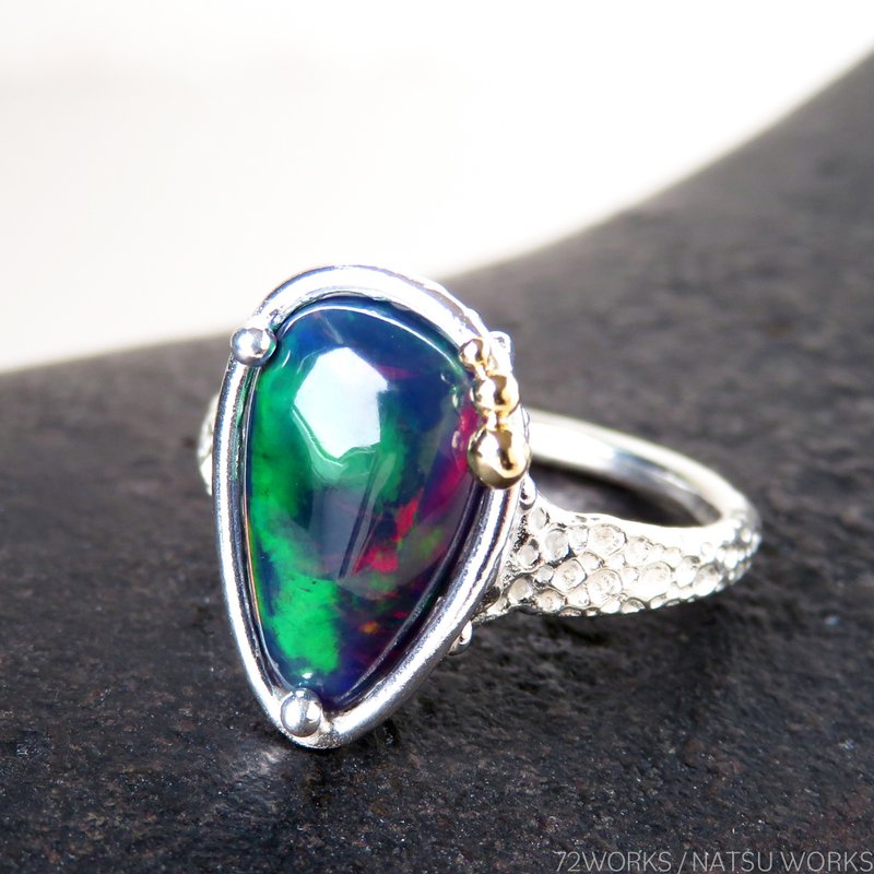 ブラック オパール リング / Black Opal Ring - リング・指輪 - 宝石 多色