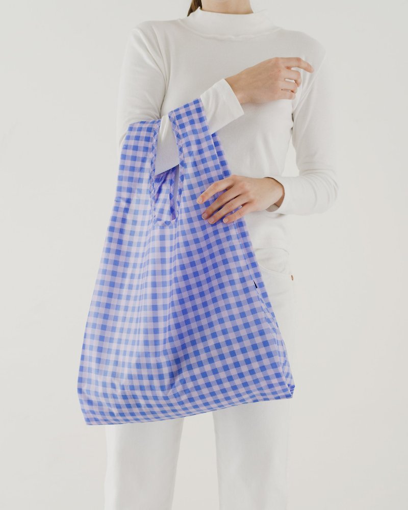 Standard Baggu - Cornflower Gingham - Handbags & Totes - Waterproof Material Blue