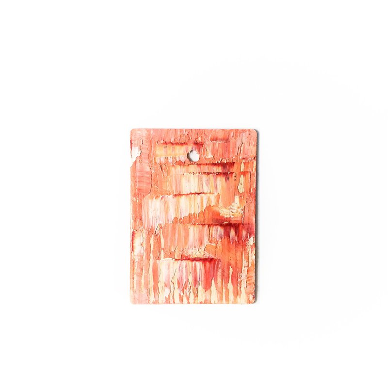 手描きの抽象芸術の環境保護の木の看板のペンダント Abstract Wood Art _Bleeding - チャーム - サステナブル素材 レッド