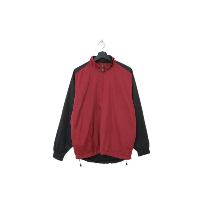 Back to Green - NIKE Windbreaker Pullover - Red & Black Patchwork f-01 // Vintage - Other - Nylon 