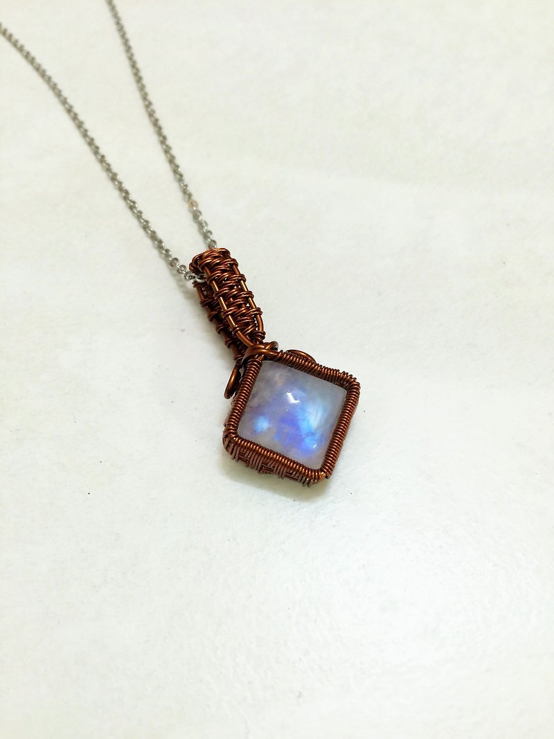 Blue moonstone pendant - Necklaces - Gemstone Blue