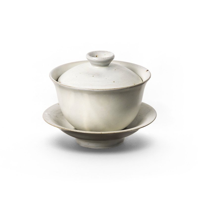 陶作坊│佇在蓋碗(岫白) - 茶壺/茶杯/茶具 - 陶 白色