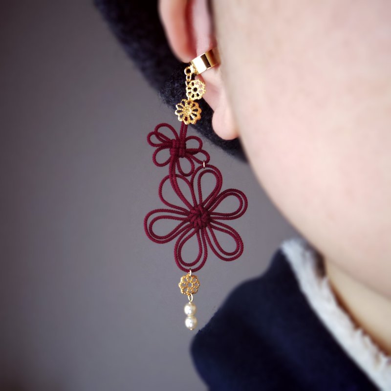 One-sided ear cuff Cocochi balance - Earrings & Clip-ons - Other Metals Red