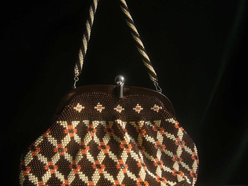 [OLD-TIME OLD-TIME] Early Taiwanese hand-made lady bead bag - Handbags & Totes - Other Materials Multicolor