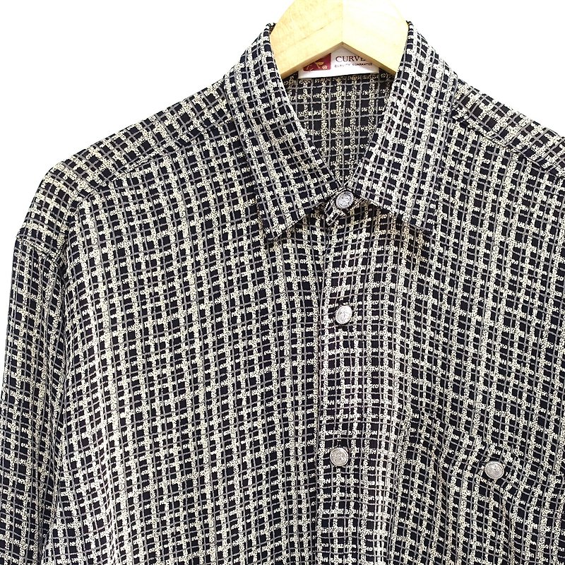 │Slowly│Cross Check-vintage shirt│vintage.Retro.Art - Men's Shirts - Polyester Multicolor