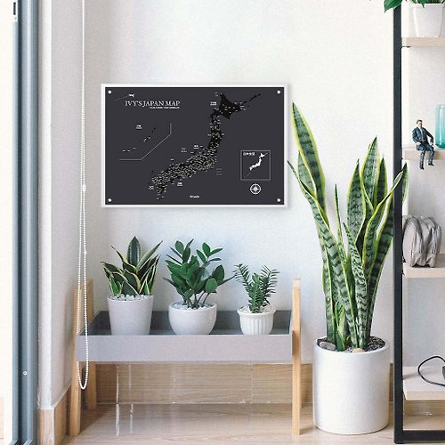 Umade 日本地圖-訂製磁吸系列海報-夜幕黑(客製化禮物)-IKEA留言板款