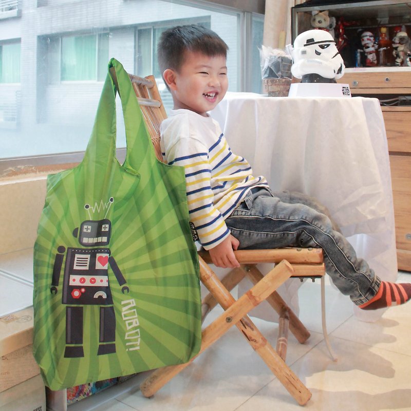 ENVIROSAX オーストラリア製折りたたみショッピングバッグ | Kids Fun─Robot - ショルダーバッグ - ポリエステル 多色