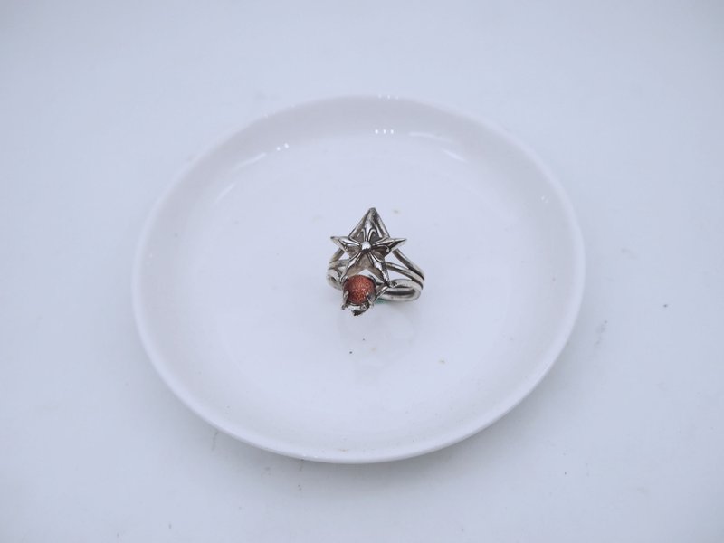 Shining star sun Stone sterling silver ring - แหวนทั่วไป - เงินแท้ สีเงิน