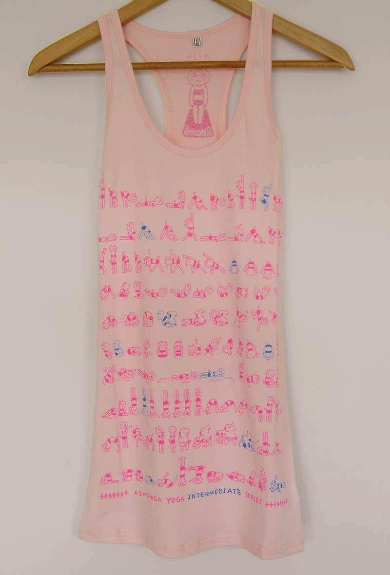 Eight Limbs Cat Amie Yoga Exercise Vest Peach - Women's Vests - Cotton & Hemp Pink