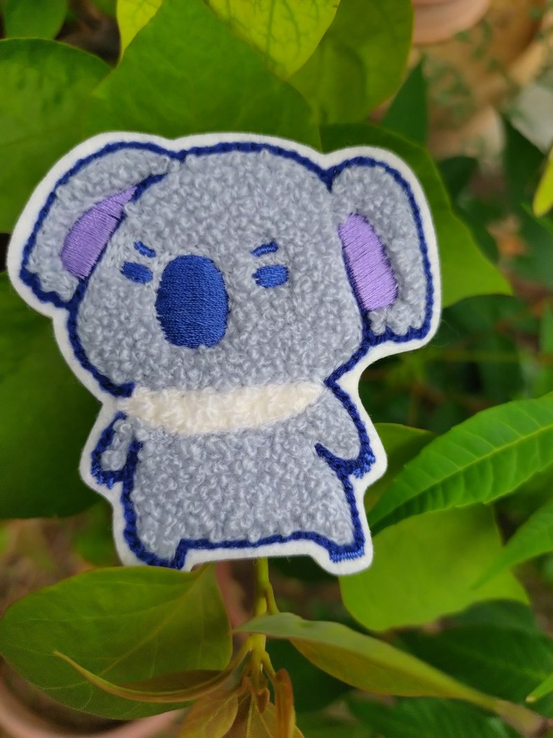 Embroidery Sticker Animal Series-Anna Koala Cute Animal Three-dimensional Embroidery Sticker - Stickers - Thread Gray