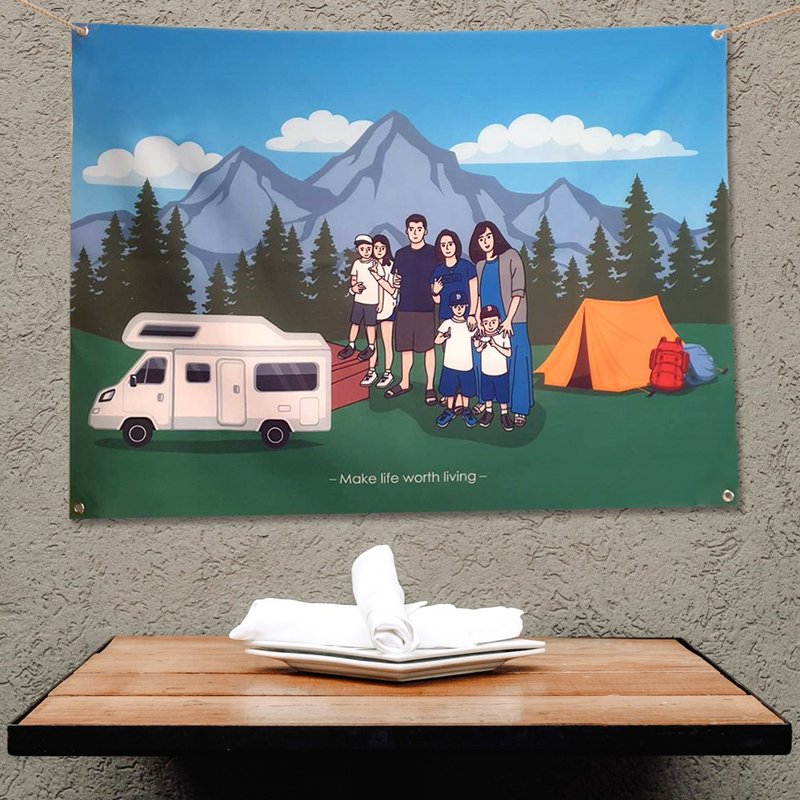 [Customized] Camping/Hanging Cloth/Siyan Painting - Posters - Other Materials Multicolor