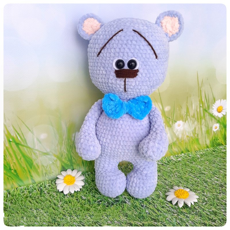 Cute teddy bear, teddy bear blue, baby gift - 寶寶/兒童玩具/玩偶 - 其他材質 