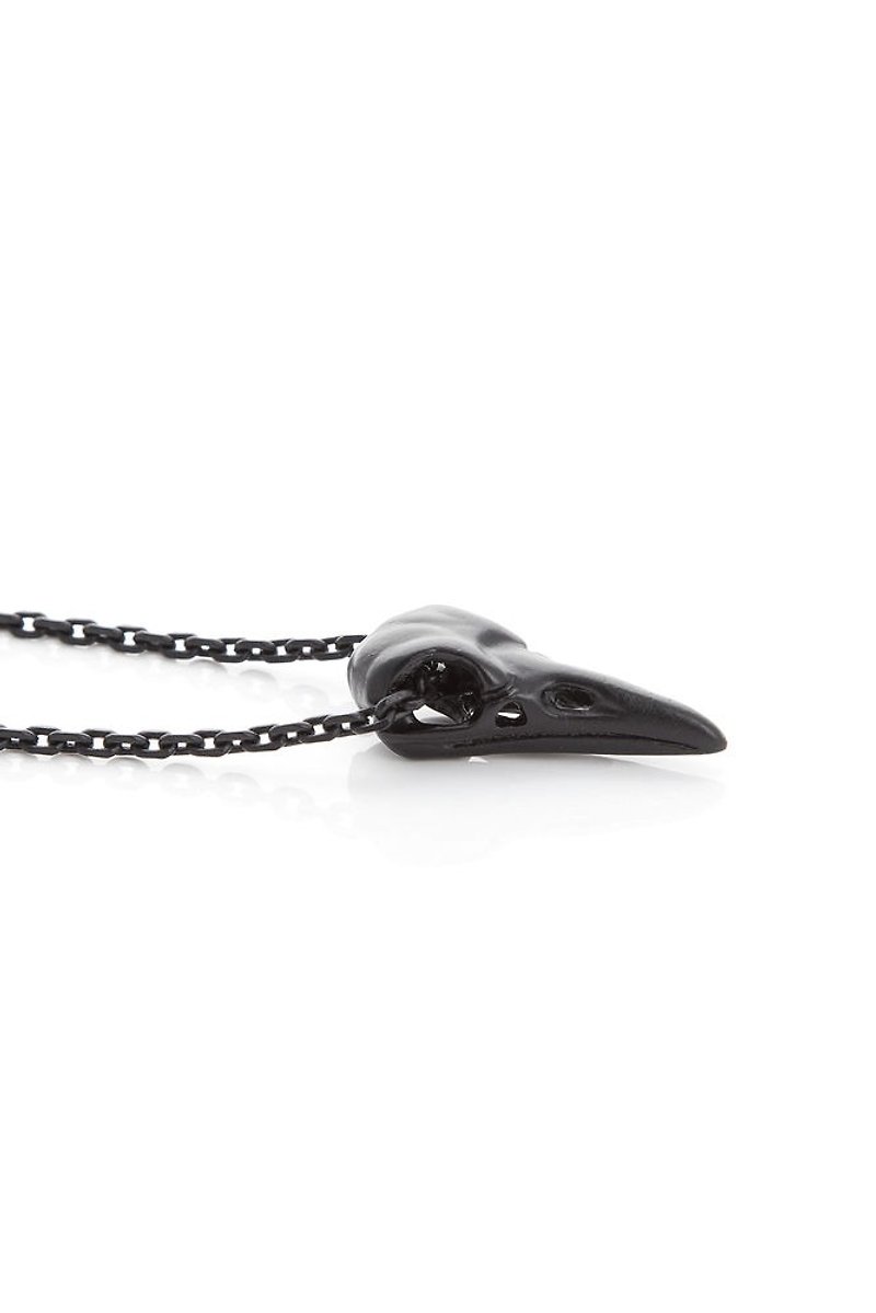 Recovery Crow Head Necklace (Mist Black) - สร้อยคอ - โลหะ สีดำ