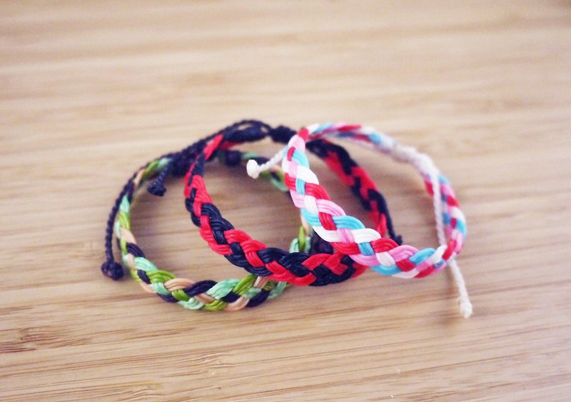 【Alice】Thick silk Wax thread braided bracelet - Bracelets - Other Materials Multicolor