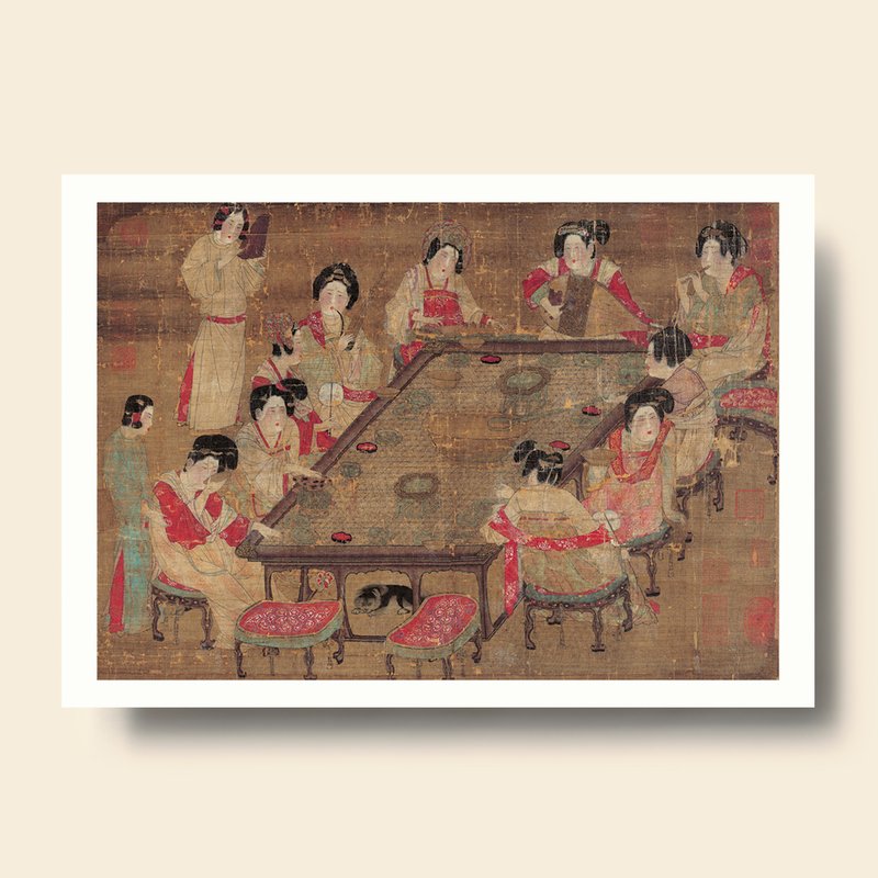 【藝術畫卡】唐人 宮樂圖 | B4畫卡 - 海報/掛畫/掛布 - 紙 卡其色