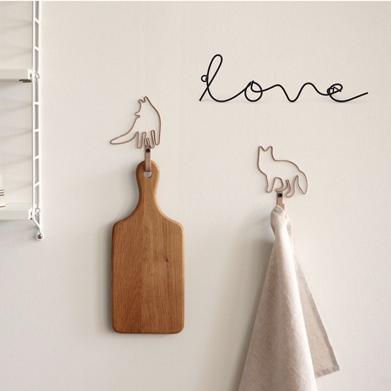 Dailylike letter shape wall hook -04 Love, E2D47906 - Hangers & Hooks - Other Metals Black