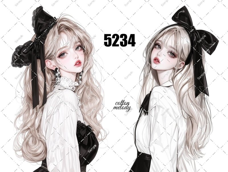 original sticker no.5234 人物ステッカー オリジナルステッカー オリジナル人物ステッカー 装飾ステッカー cotton melody - 貼紙 - 紙 