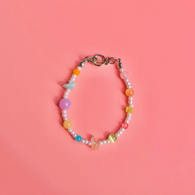 Bracelet Rainbowland • Fun Accessories Healing Stones Beach Accessories Fashion - 手鍊/手環 - 不鏽鋼 多色