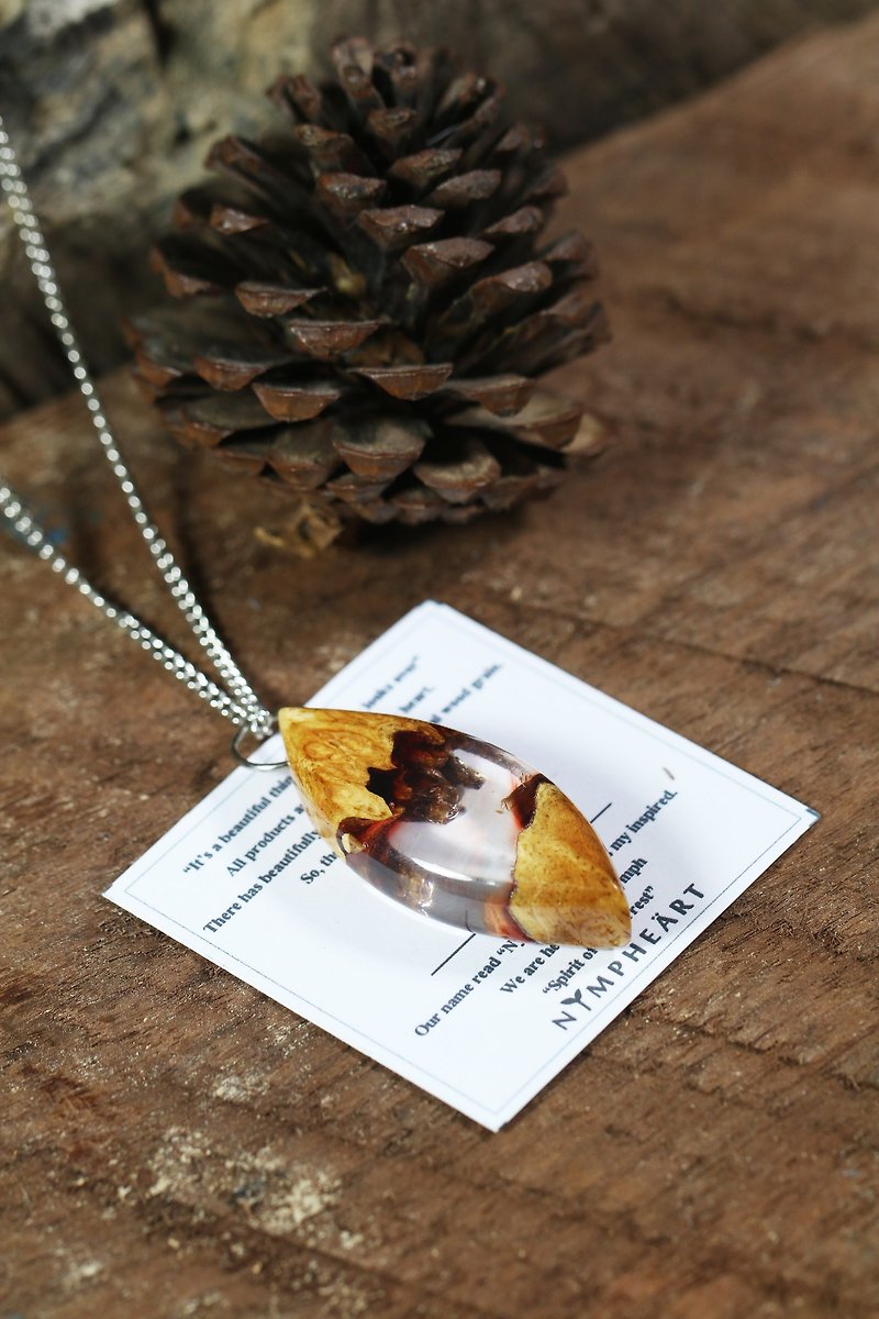 *IN STOCK* Wonder burl wood collection - TWILIGHT necklace - 項鍊 - 木頭 紅色