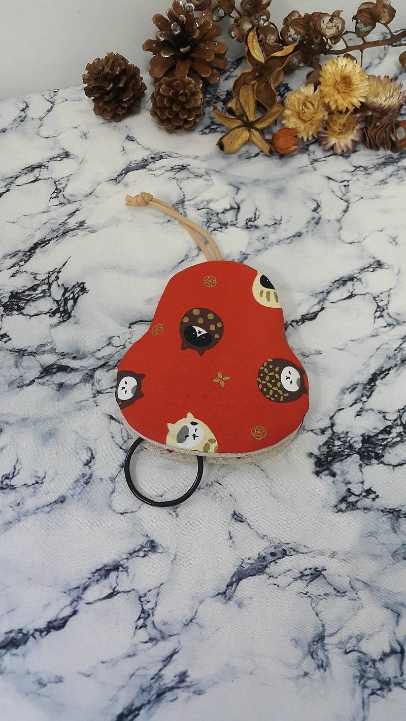 Tumbler cat pear key case【K171002】 - ที่ห้อยกุญแจ - ผ้าฝ้าย/ผ้าลินิน หลากหลายสี