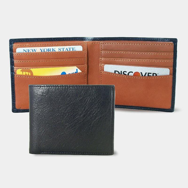 Montage Leather Bi-fold Compact Wallet - Autumn Orange - กระเป๋าสตางค์ - หนังแท้ สีส้ม
