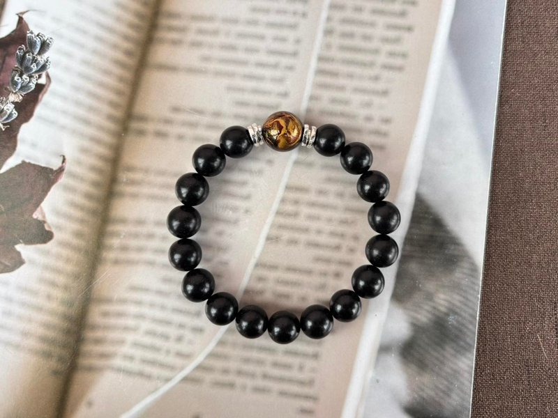 息肌丸大漆手串 - 手鍊/手環 - 玉石 黑色