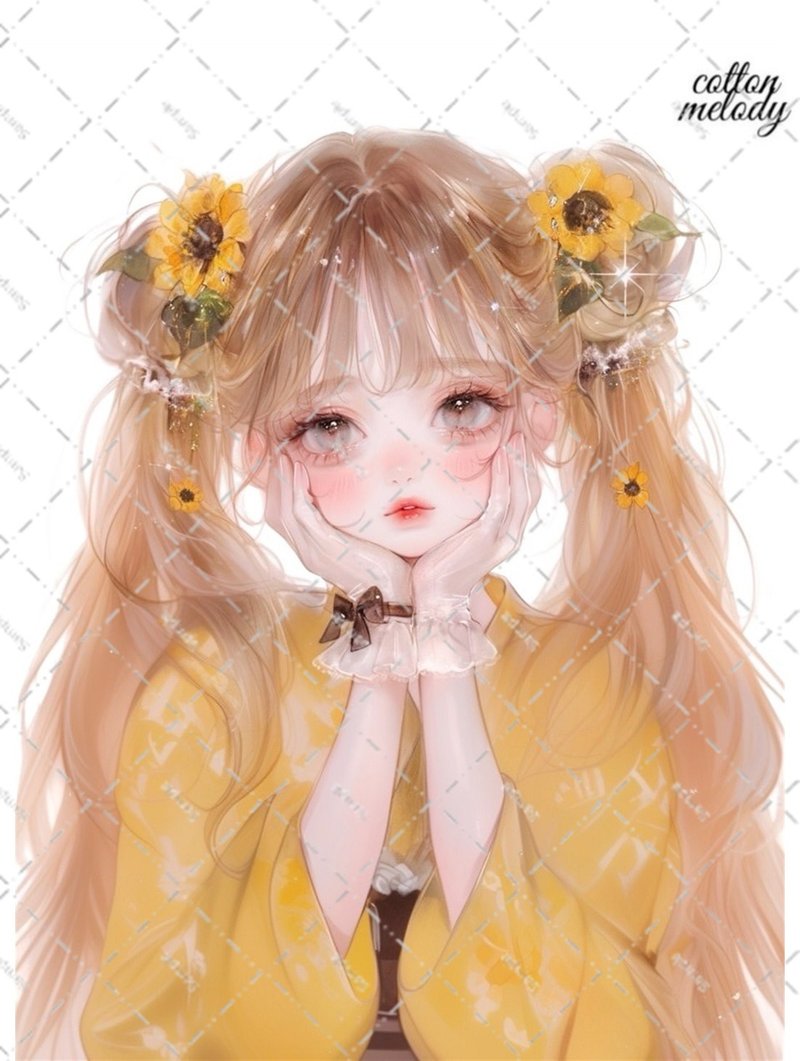 original sticker no.6139 人物ステッカー オリジナルステッカー 人物ステッカー 女の子ステッカー オリジナル人物ステッカー - 貼紙 - 紙 