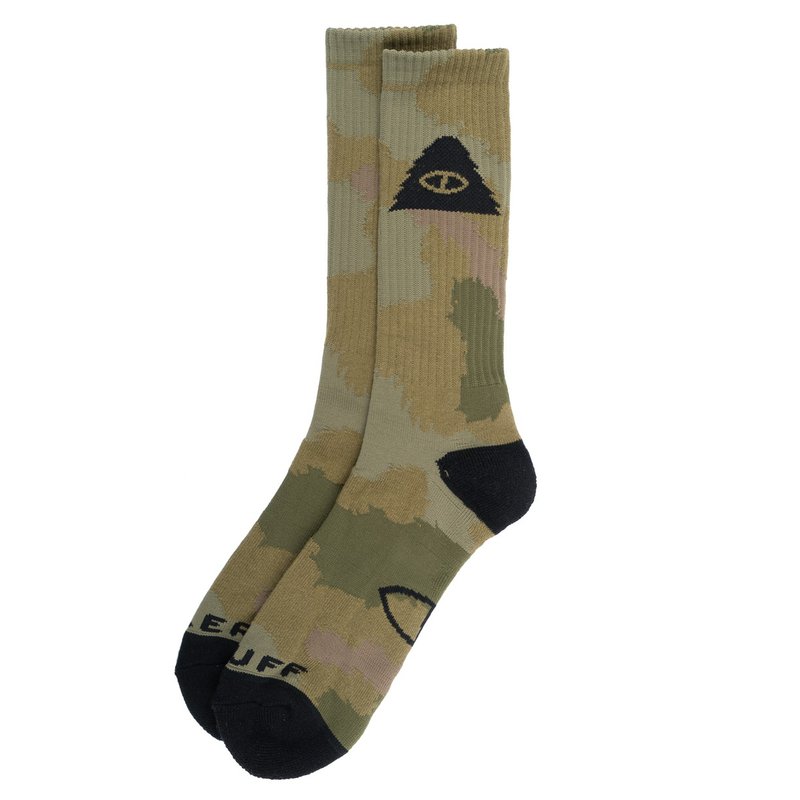 POLER ICON SOCK 長襪 男襪 毛茸迷彩 綠棕色 - 襪子 - 其他材質 綠色