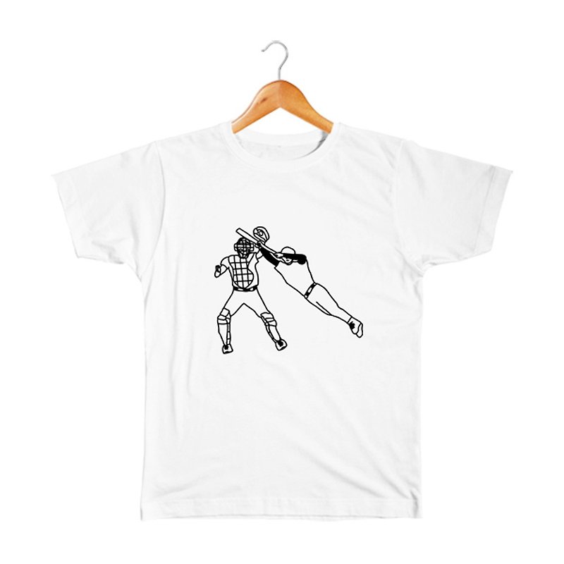Baseball 兒童T恤 - 男/女童裝 - 棉．麻 白色