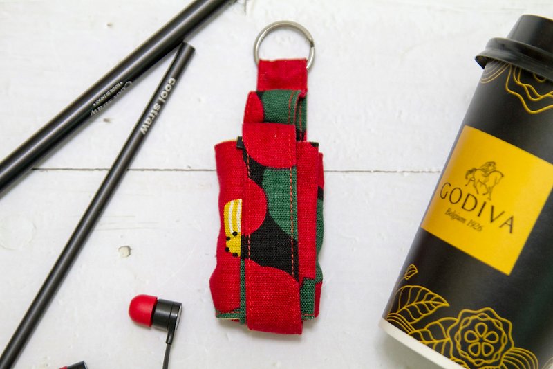 【Gi LAI】Key Drink Cup Bag/Cup Holder Lightweight - ถุงใส่กระติกนำ้ - ผ้าฝ้าย/ผ้าลินิน สีแดง