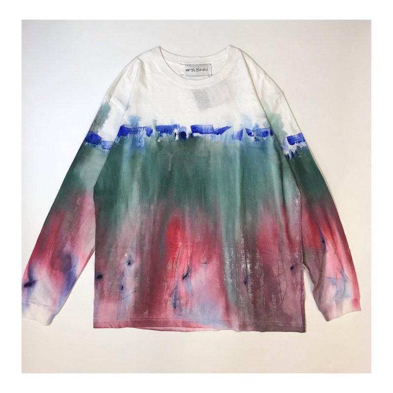Shuxiu手塗り長袖Tシャツ - Tシャツ メンズ - コットン・麻 多色