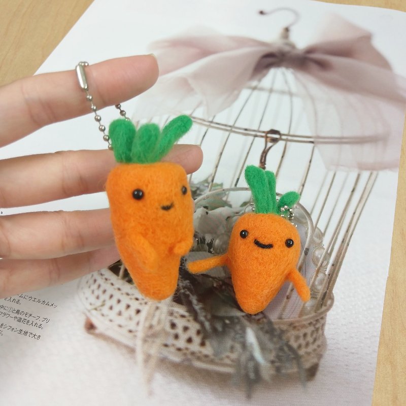 A Good Companion for Home Epidemic Prevention-Carrot Fairy-Material Kit DIY Wool Felt / Wool Poke Music / Hand-made Gifts - ตุ๊กตา - ขนแกะ สีส้ม